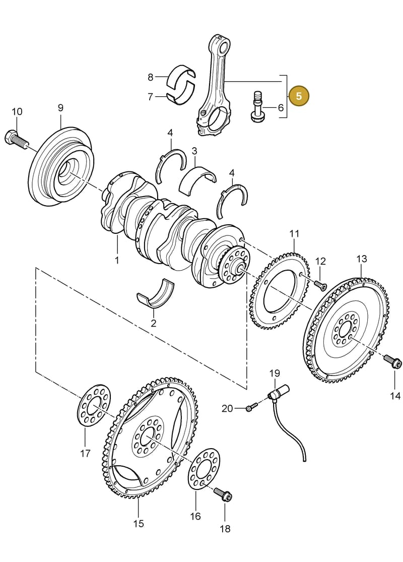 95510397501 — Porsche Cayenne (2007-2010) diagram p31102010, position 5