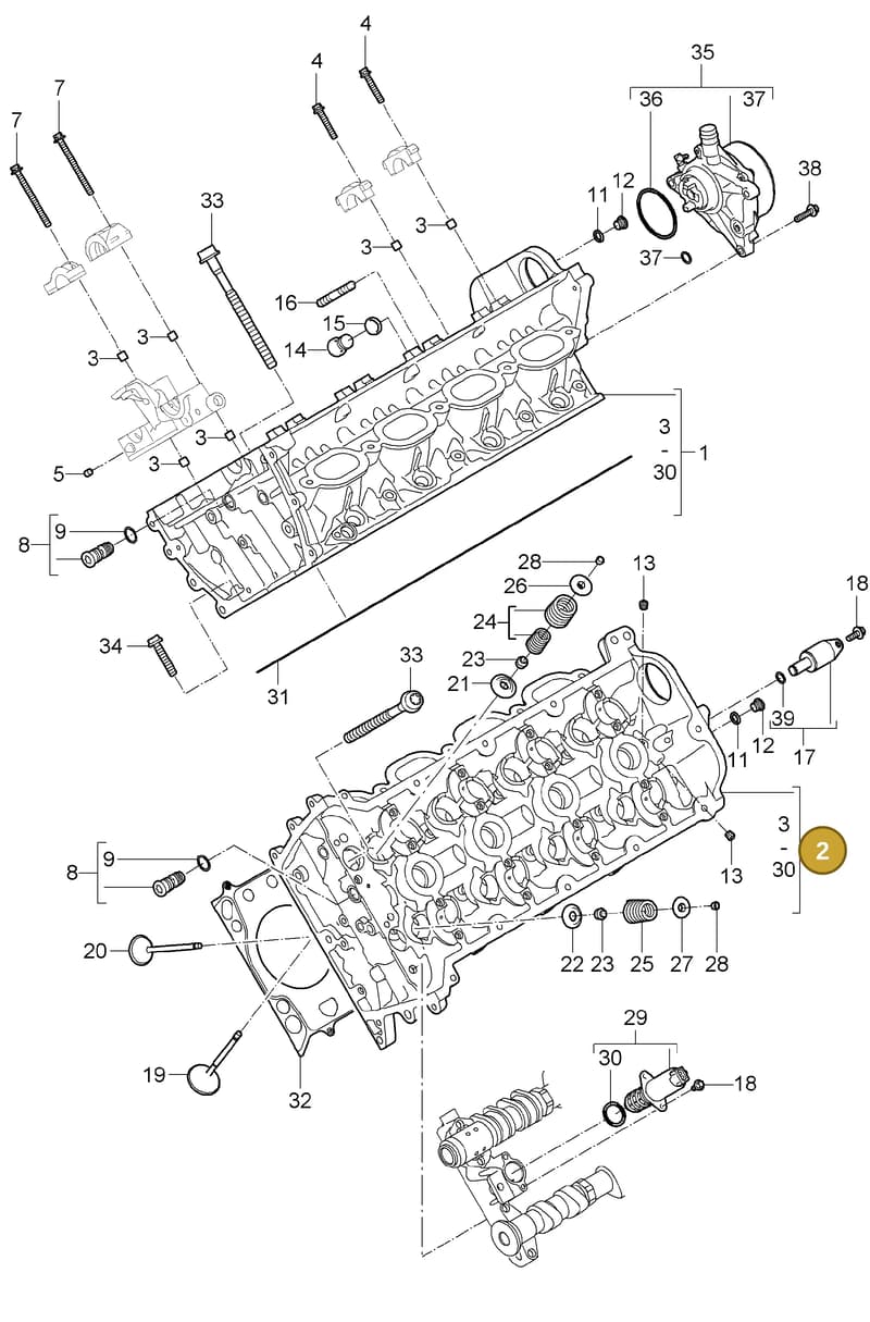 95510439700 — Porsche Cayenne (2007-2010) diagram p31103000, position 2