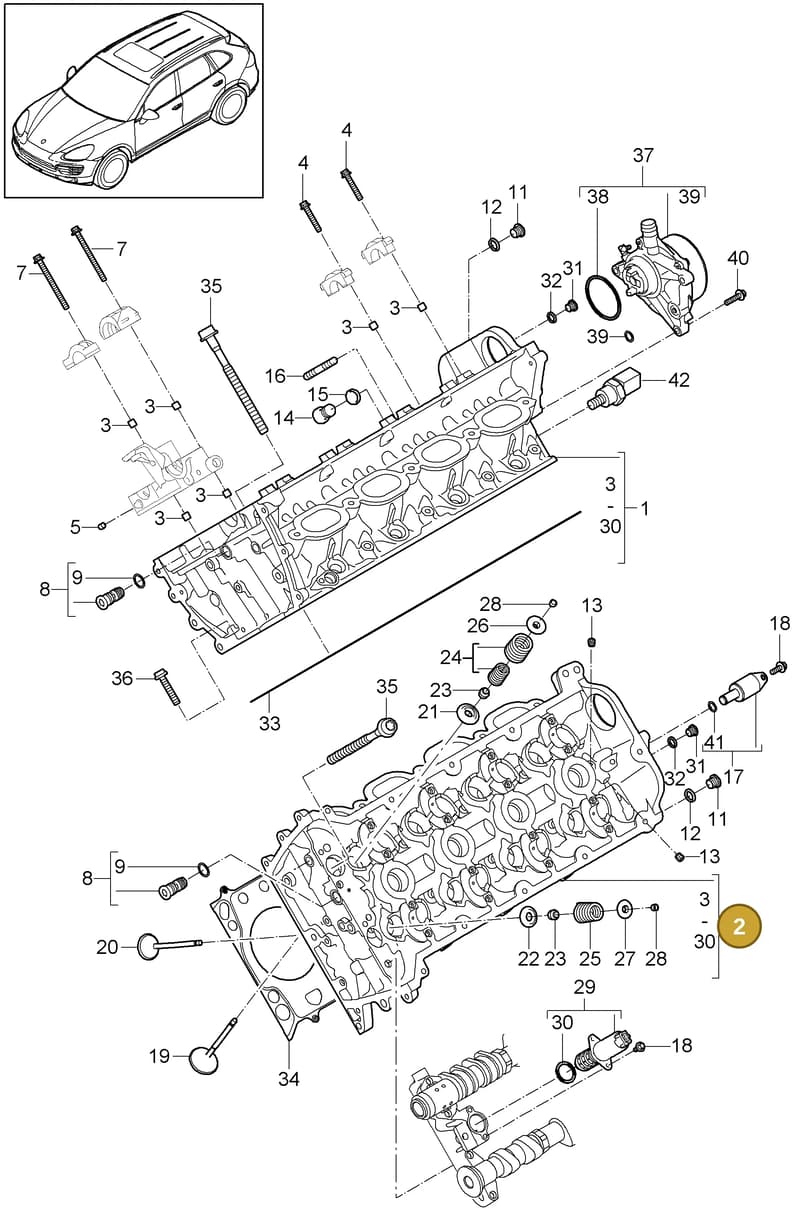 95510439700 — Porsche Cayenne (2010-2018) diagram p37103000, position 2