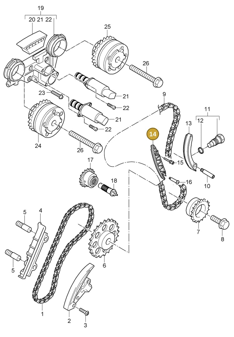95510506510 — Porsche Cayenne (2007-2010) diagram p31103020, position 14
