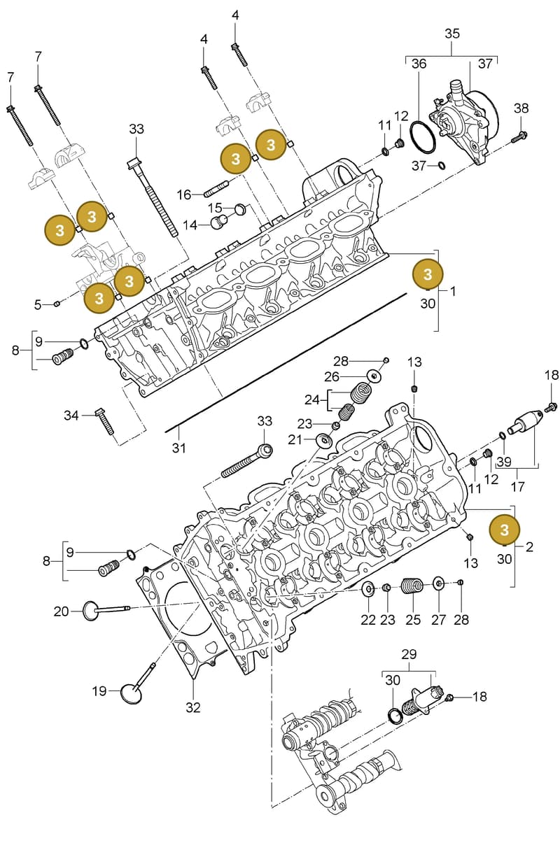 95510534300 — Porsche Cayenne (2007-2010) diagram p31103000, position 3