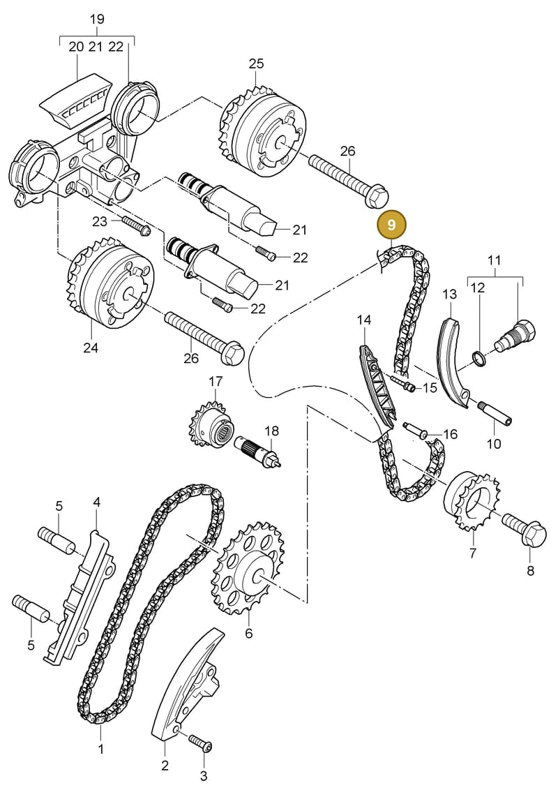 95510543500 — Porsche Cayenne (2007-2010) diagram p31103020, position 9