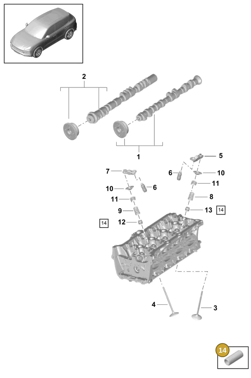 95510550100 — Porsche Cayenne (2017-2023) diagram p51103060, position 14
