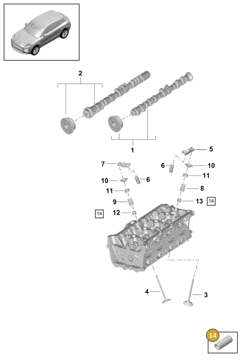 95510550100 — Porsche Macan (2018-2022) diagram p52103110, position 14