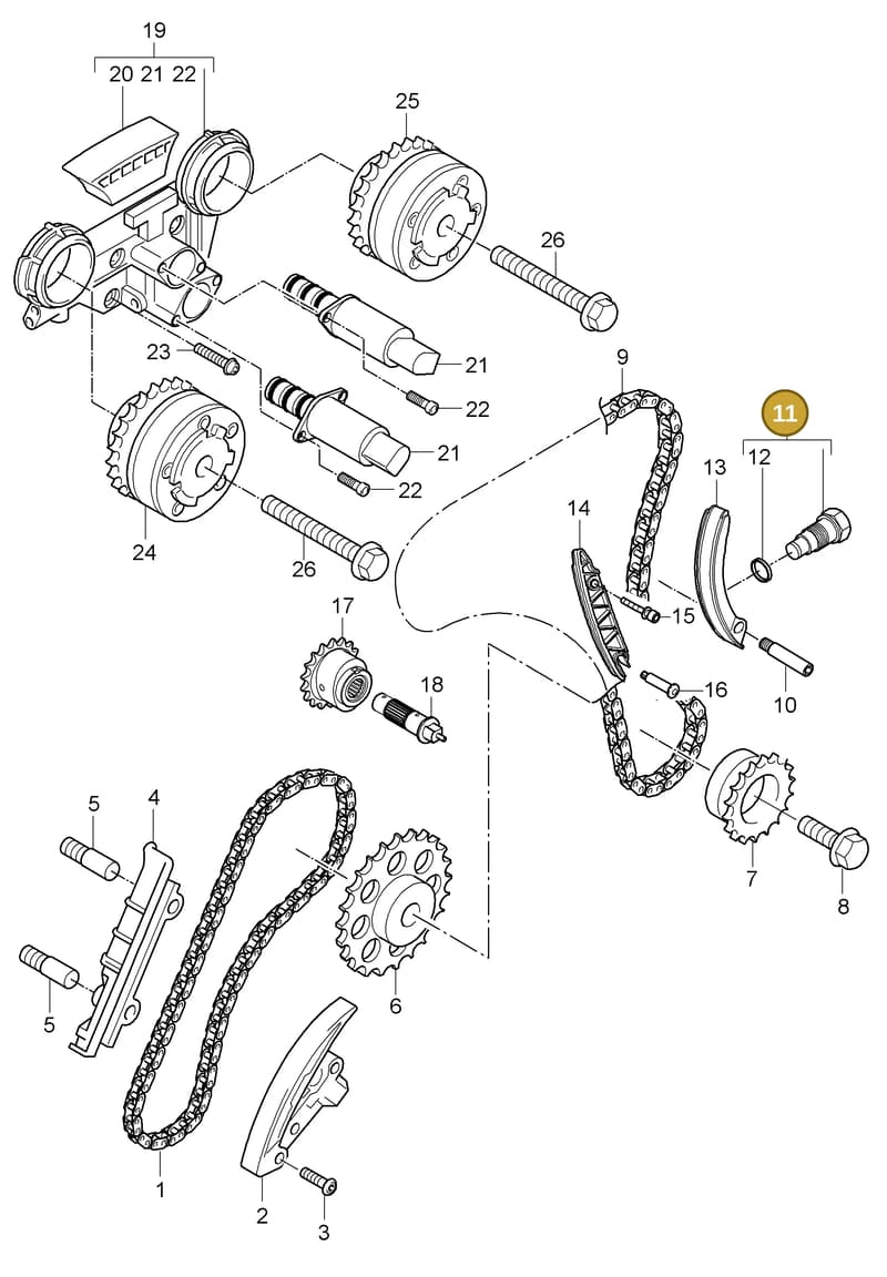 95510550702 — Porsche Cayenne (2007-2010) diagram p31103020, position 11