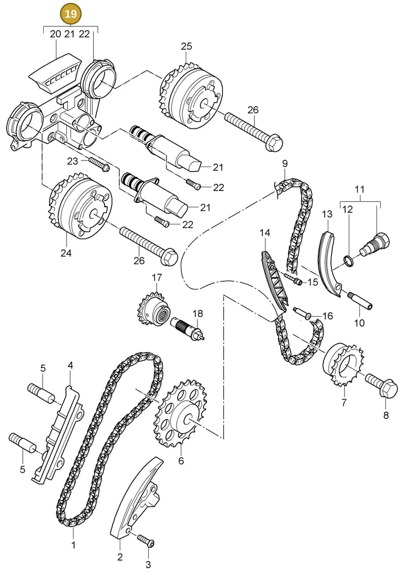 95510550710 — Porsche Cayenne (2007-2010) diagram p31103020, position 19