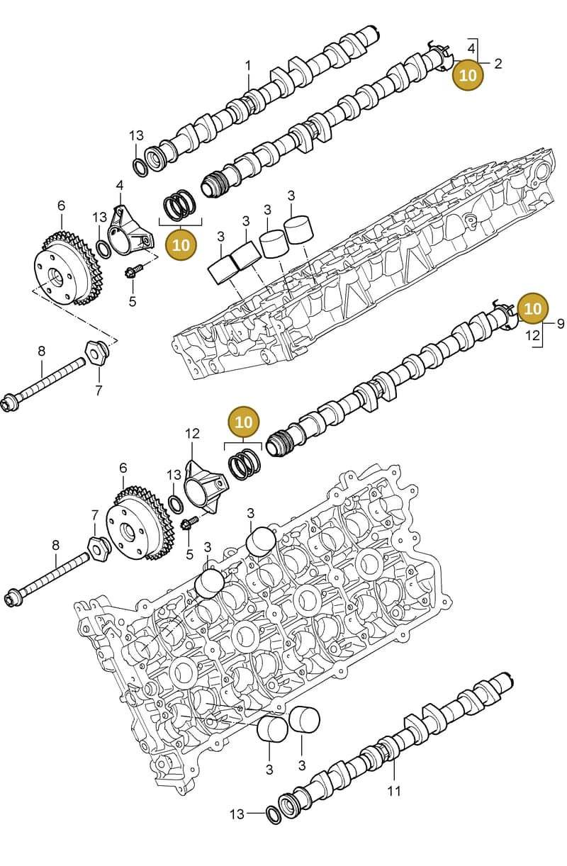 95510551100 — Porsche Cayenne (2002-2006) diagram p24103010, position 10