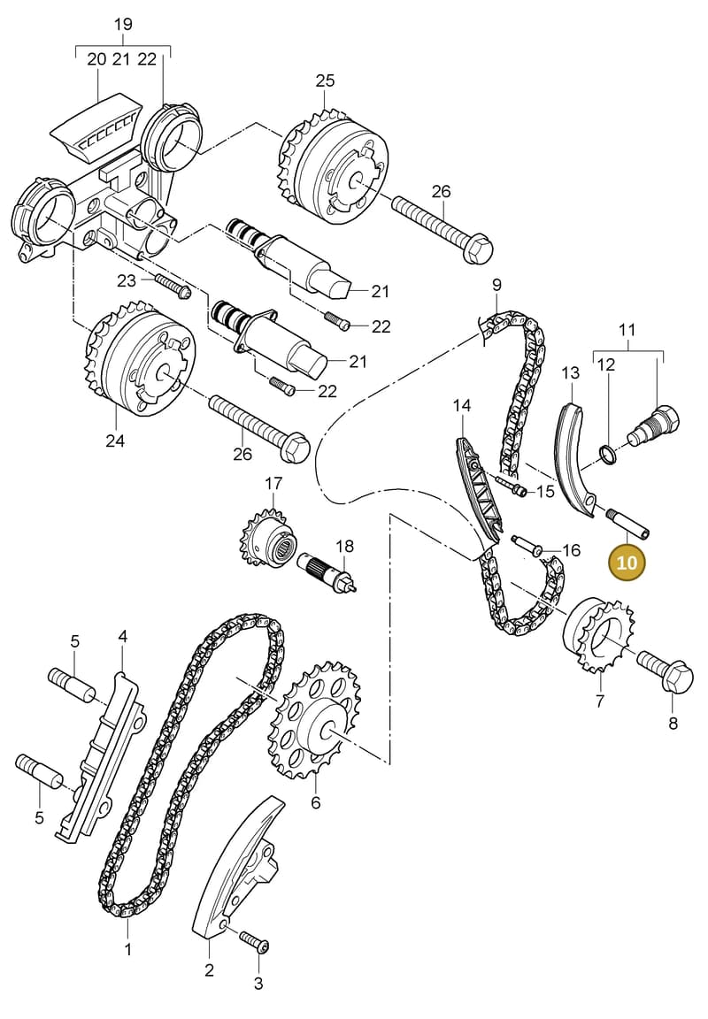 95510551100 — Porsche Cayenne (2007-2010) diagram p31103020, position 10