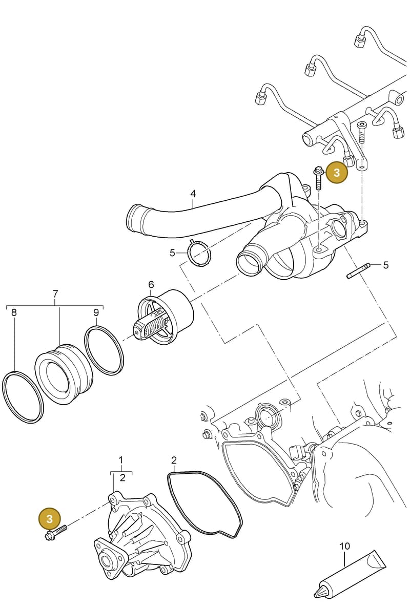 95510603101 — Porsche Cayenne (2007-2010) diagram p31105000, position 3