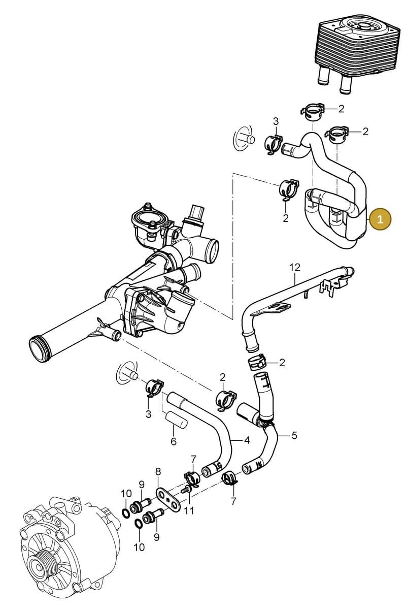 95510605200 — Porsche Cayenne (2007-2010) diagram p31105020, position 1