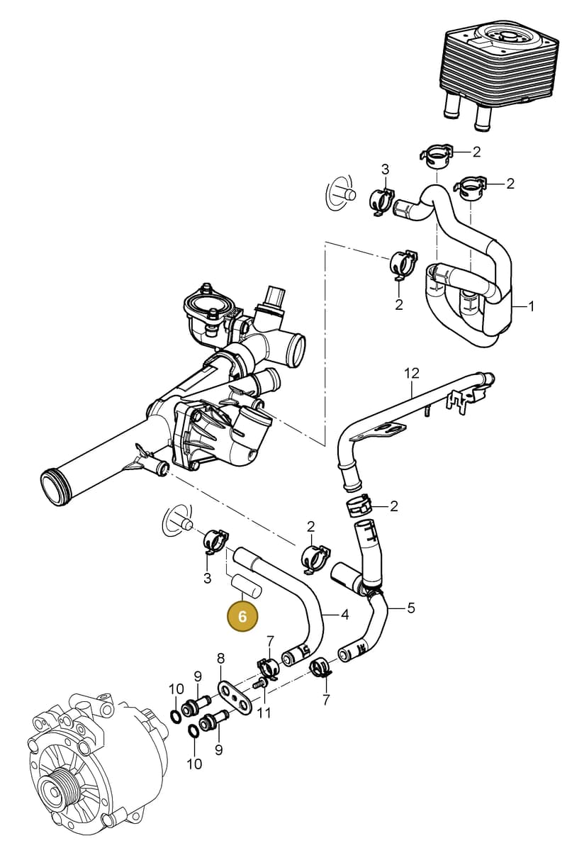 95510609901 — Porsche Cayenne (2007-2010) diagram p31105020, position 6