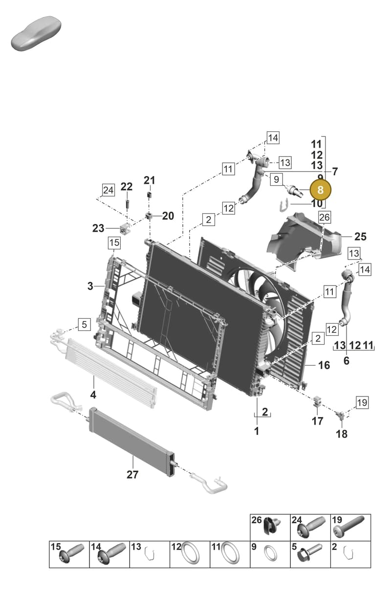 95510612501 — Porsche Panamera (2020-2023) diagram p58105200, position 8