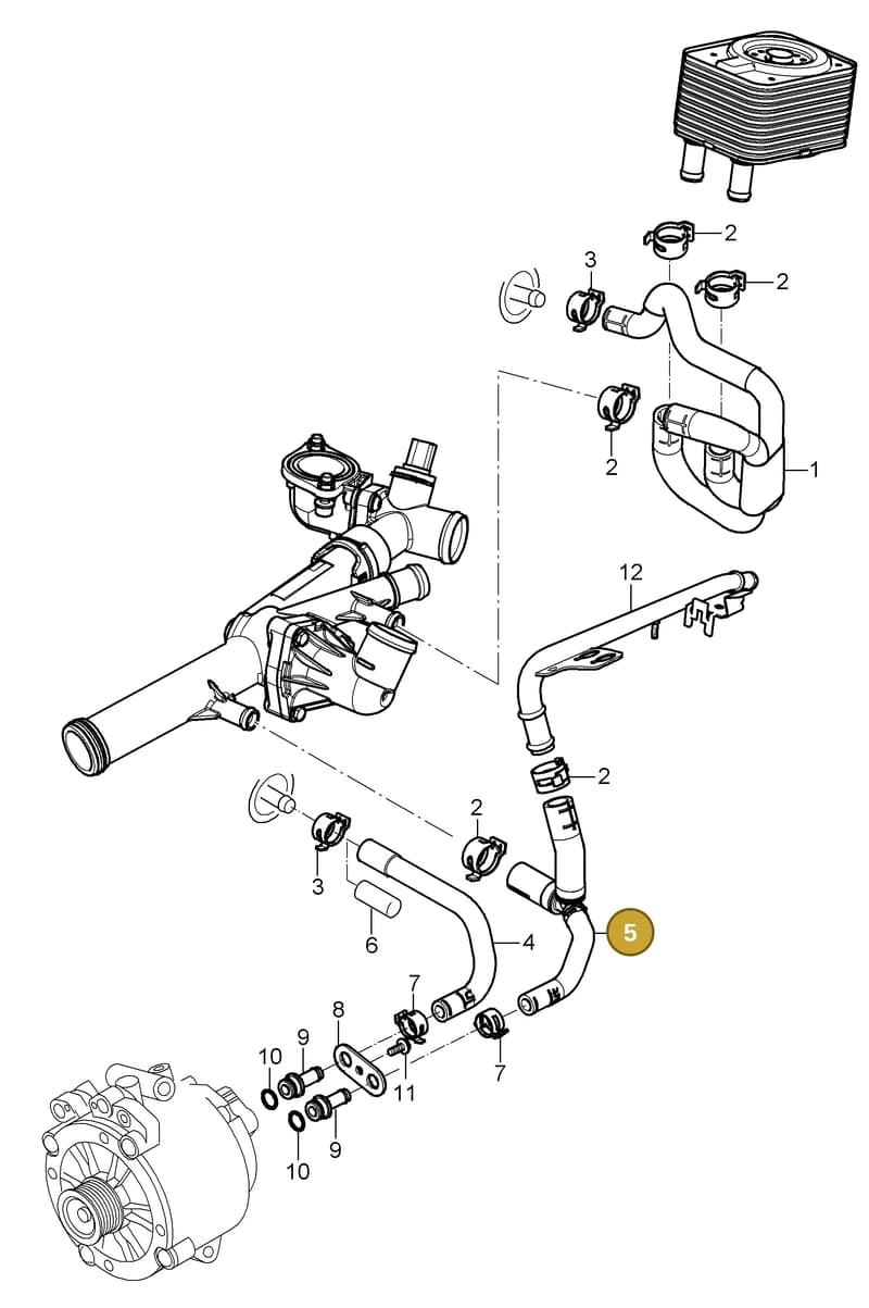 95510635520 — Porsche Cayenne (2007-2010) diagram p31105020, position 5