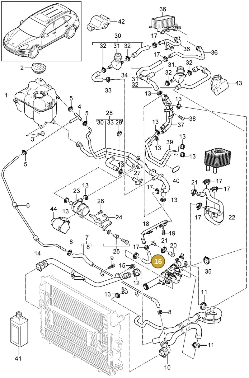 95510635520 — Porsche Cayenne (2010-2018) diagram p37105040, position 16