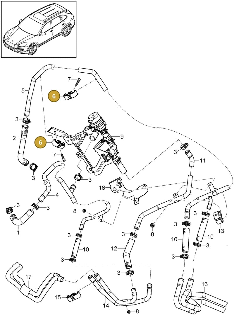 95510656110 — Porsche Cayenne (2010-2018) diagram p37813010, position 6