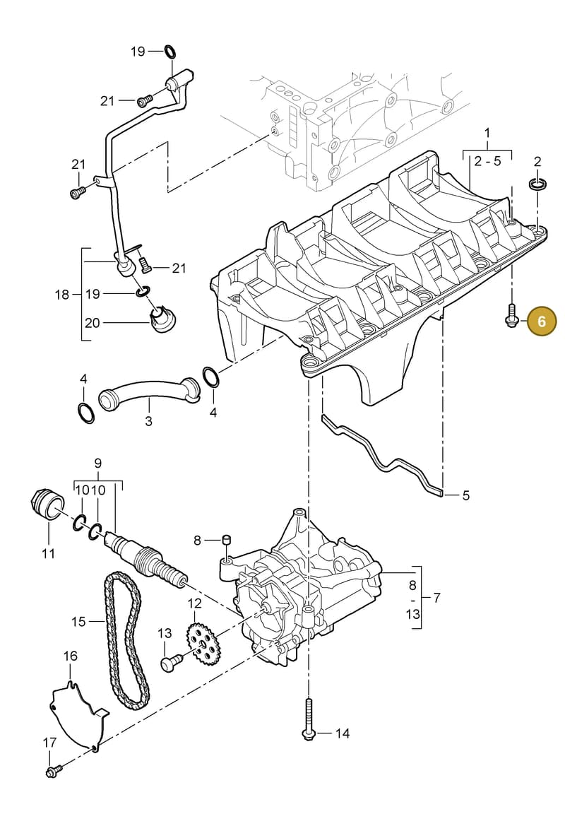 95510703100 — Porsche Cayenne (2007-2010) diagram p31104000, position 6