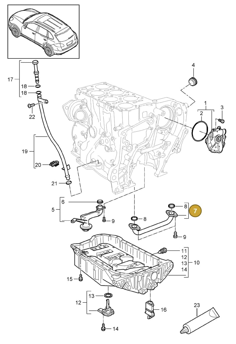 95510703100 — Porsche Cayenne (2010-2018) diagram p37104020, position 7