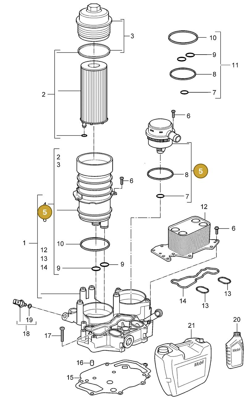 95510704000 — Porsche Cayenne (2007-2010) diagram p31104020, position 5