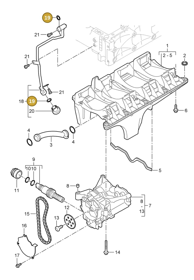 95510705510 — Porsche Cayenne (2007-2010) diagram p31104000, position 19