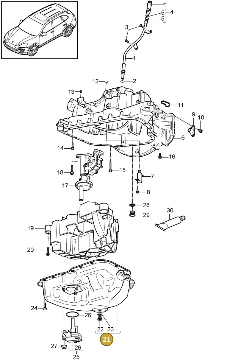 95510705510 — Porsche Cayenne (2010-2018) diagram p37104030, position 21