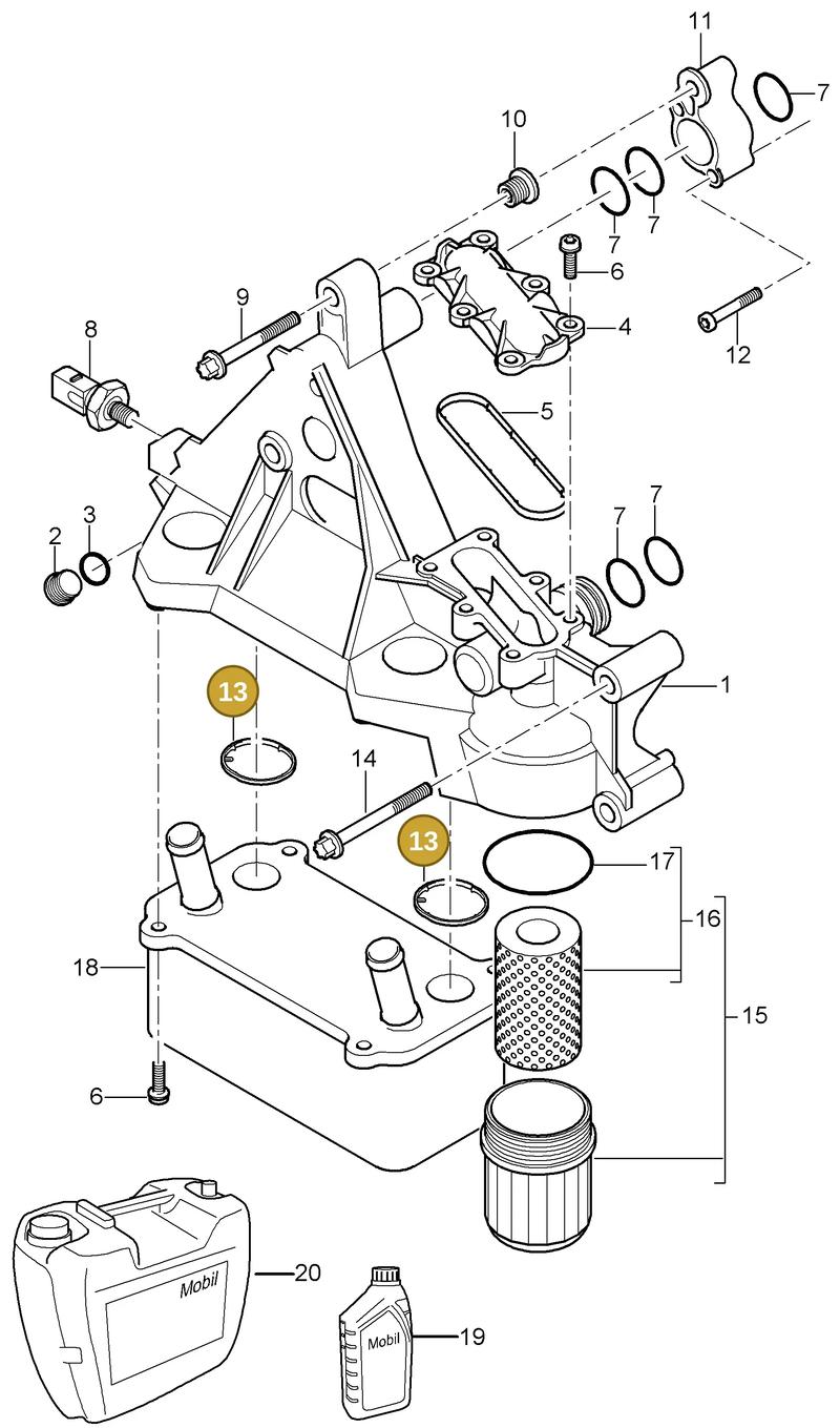 95510706101 — Porsche Cayenne (2002-2006) diagram p24104010, position 13