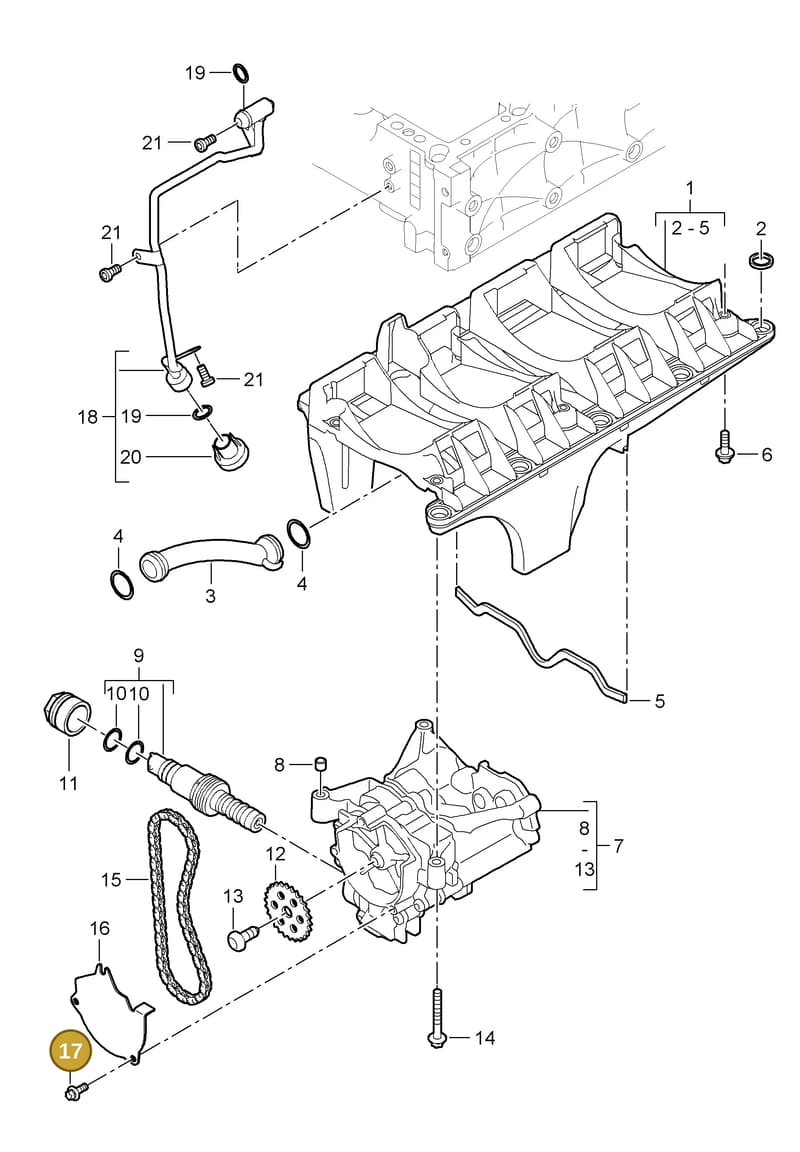 95510713800 — Porsche Cayenne (2007-2010) diagram p31104000, position 17