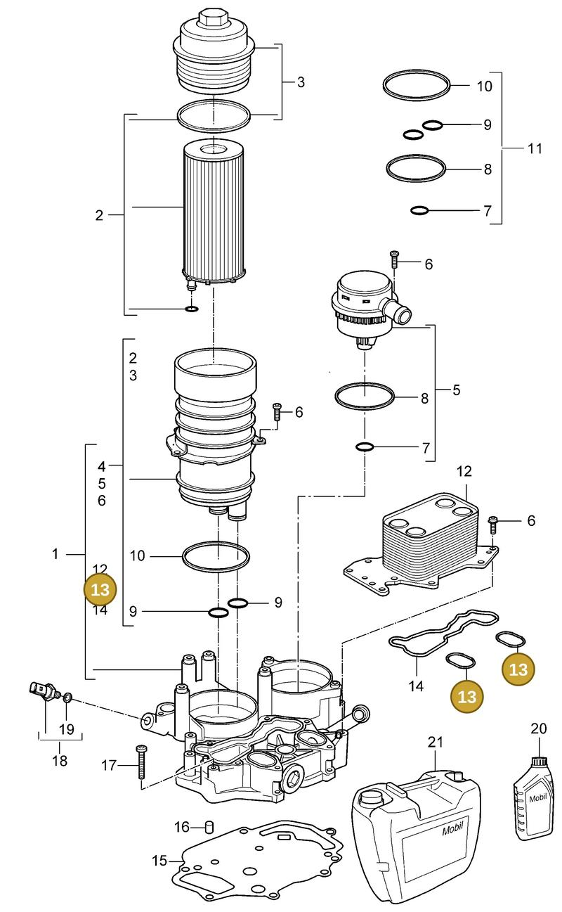 95510717500 — Porsche Cayenne (2007-2010) diagram p31104020, position 13