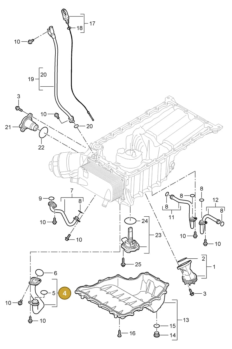 95510731300 — Porsche Cayenne (2007-2010) diagram p31104010, position 4