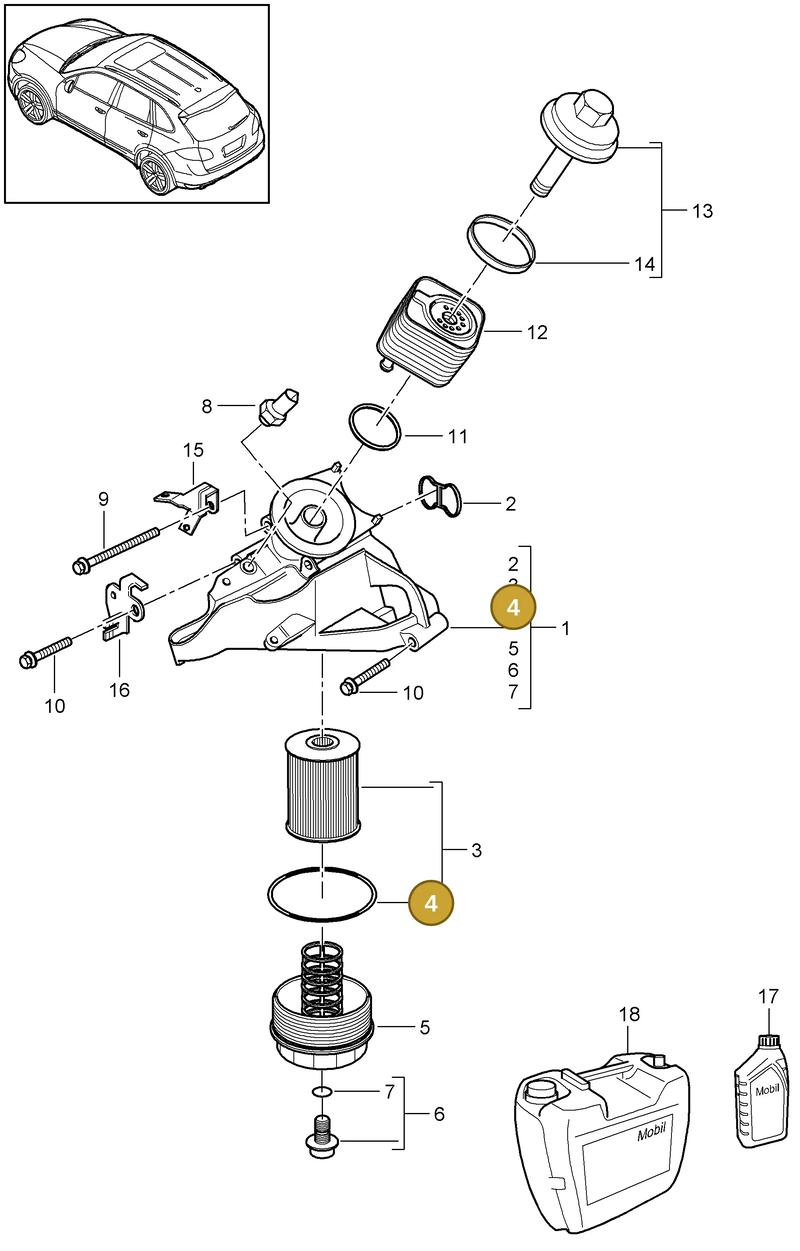 95510731300 — Porsche Cayenne (2010-2018) diagram p37104060, position 4