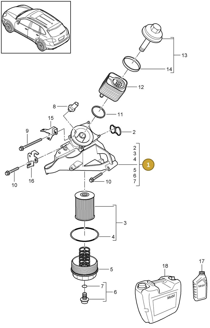 95510740302 — Porsche Cayenne (2010-2018) diagram p37104060, position 1