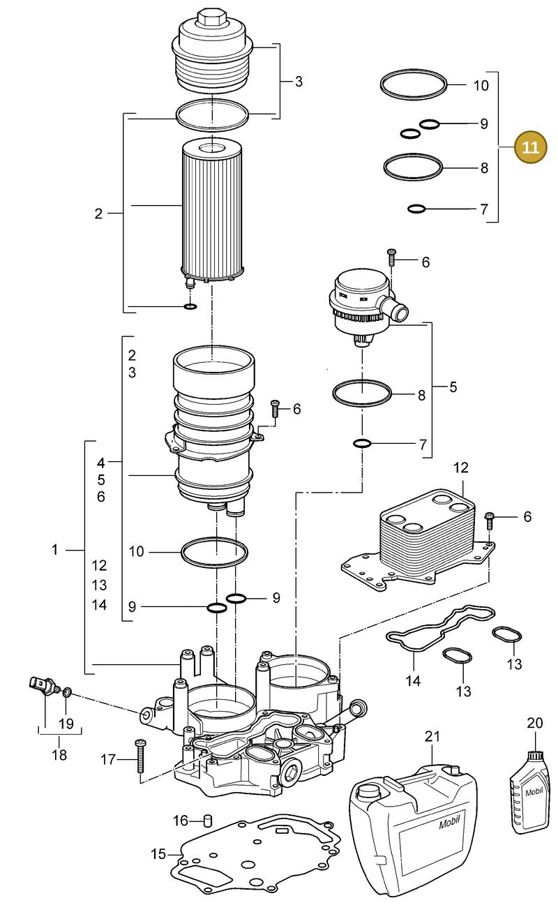 95510790101 — Porsche Cayenne (2007-2010) diagram p31104020, position 11