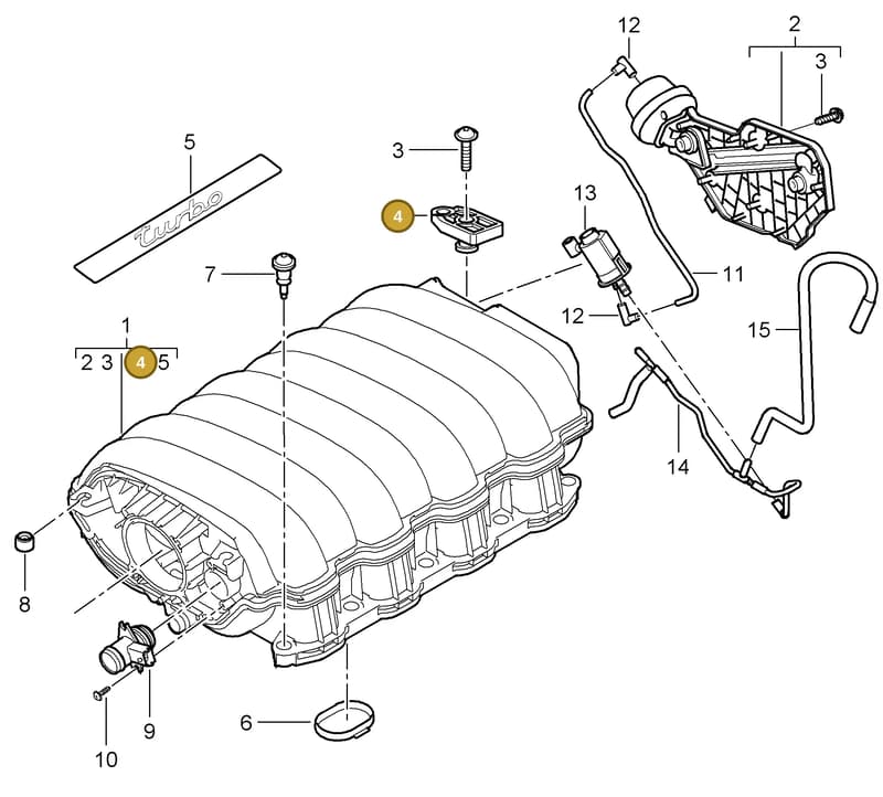 95511014710 — Porsche Cayenne (2007-2010) diagram p31107010, position 4