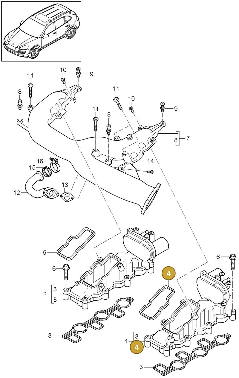 95511014710 — Porsche Cayenne (2010-2018) diagram p37107060, position 4