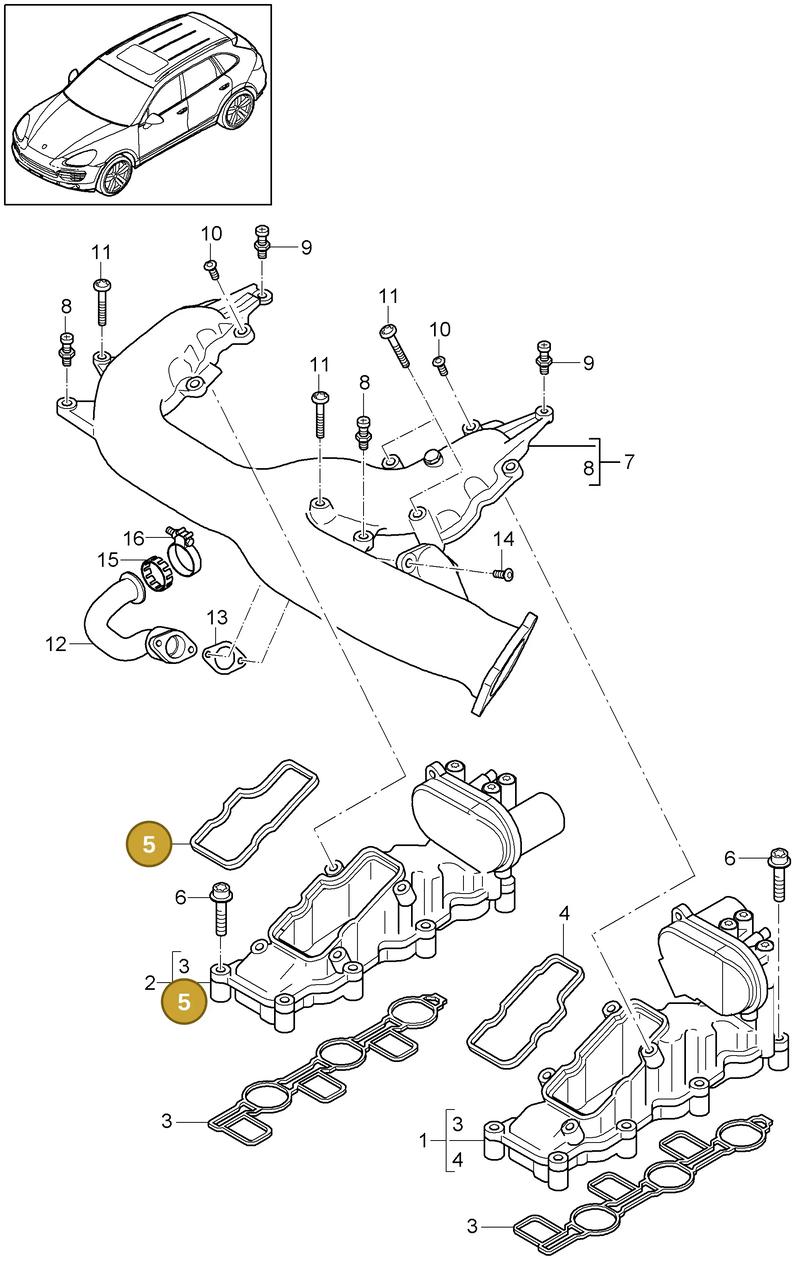 95511014810 — Porsche Cayenne (2010-2018) diagram p37107060, position 5