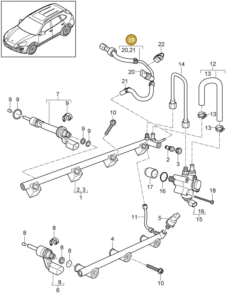 95511024100 — Porsche Cayenne (2010-2018) diagram p37107030, position 19