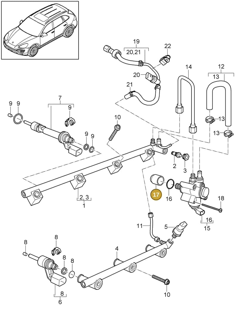 95511033000 — Porsche Cayenne (2010-2018) diagram p37107030, position 17