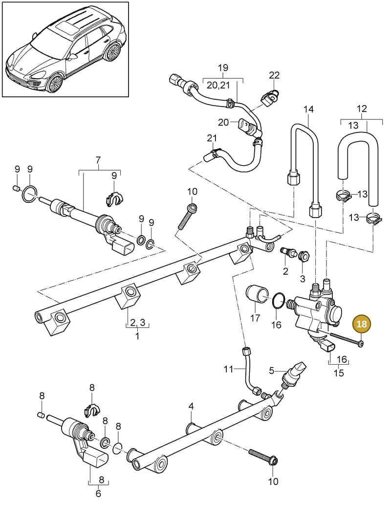 95511034000 — Porsche Cayenne (2010-2018) diagram p37107030, position 18