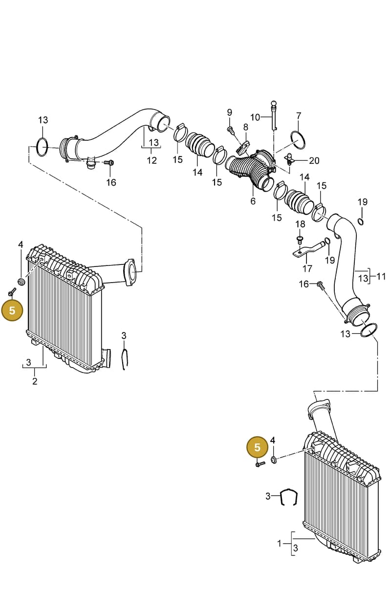 95511036710 — Porsche Cayenne (2007-2010) diagram p31107020, position 5