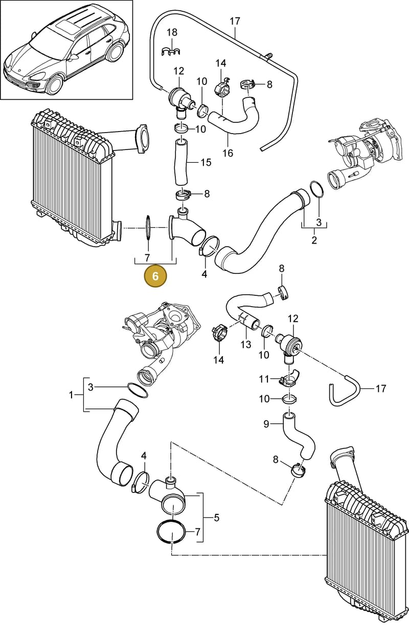 95511036810 — Porsche Cayenne (2010-2018) diagram p37107080, position 6