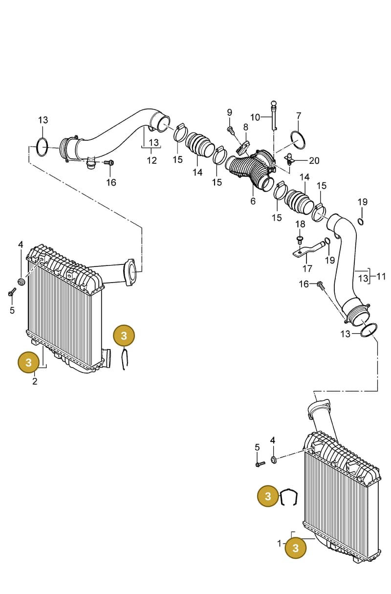 95511051300 — Porsche Cayenne (2007-2010) diagram p31107020, position 3