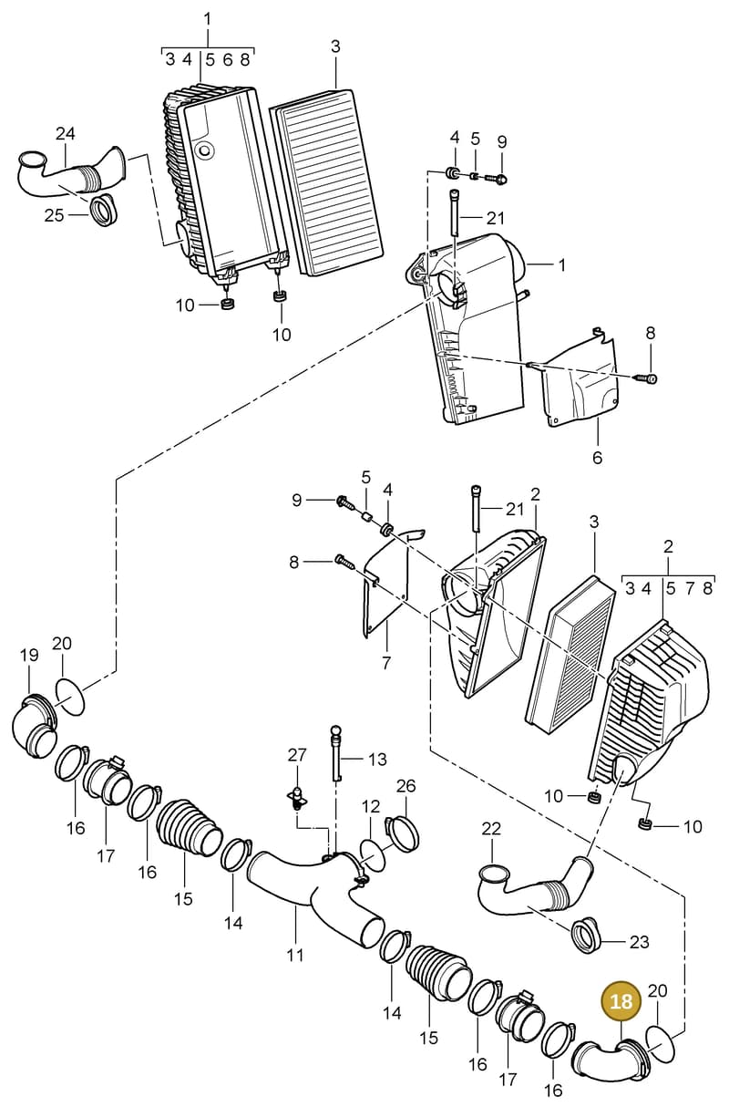 95511053320 — Porsche Cayenne (2007-2010) diagram p31106000, position 18