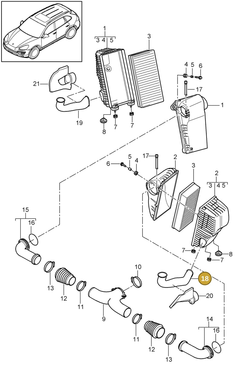 95511053320 — Porsche Cayenne (2010-2018) diagram p37106000, position 18