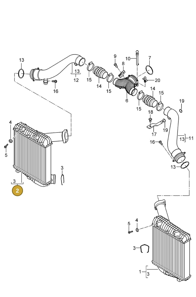 95511064002 — Porsche Cayenne (2007-2010) diagram p31107020, position 2