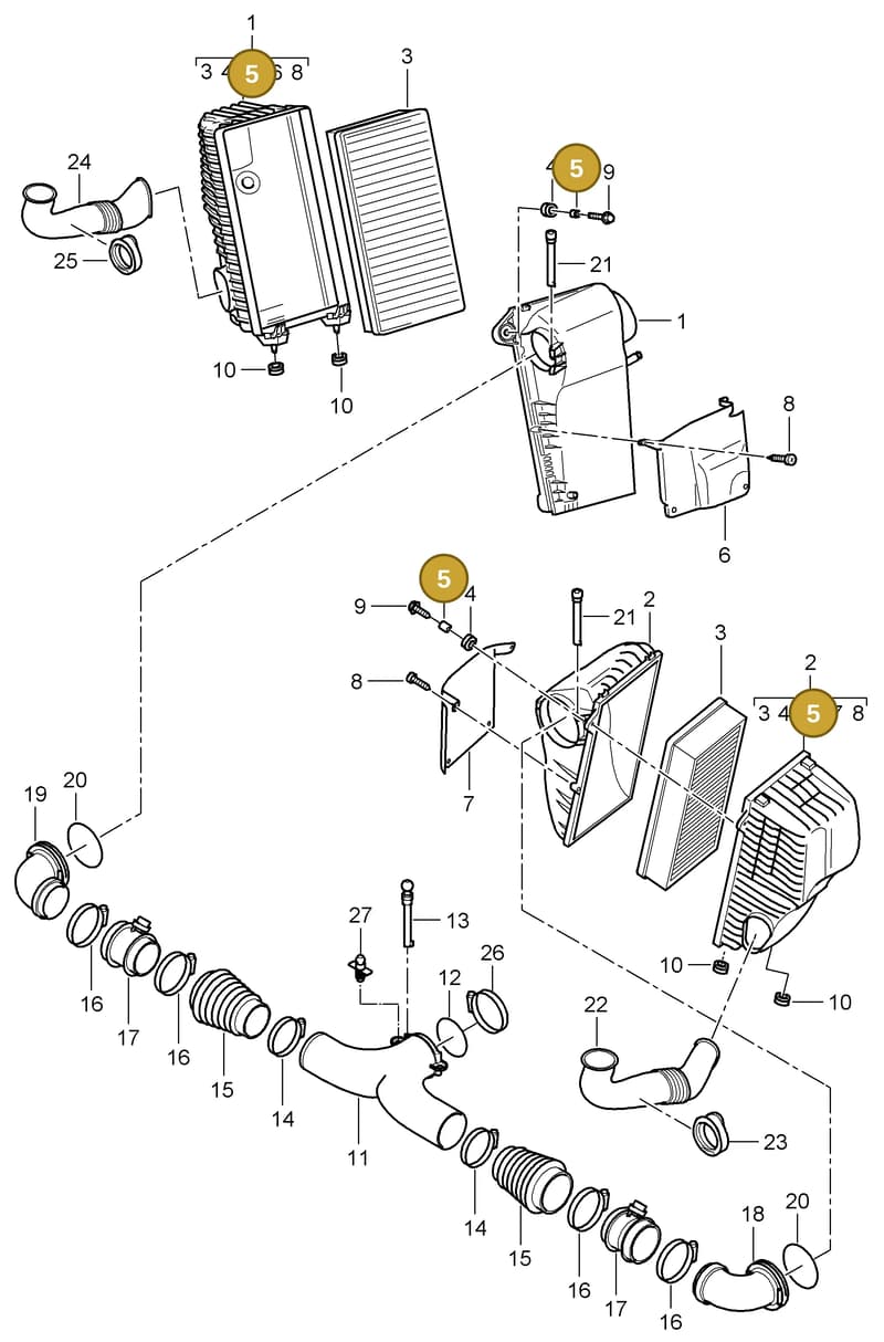 95511073400 — Porsche Cayenne (2007-2010) diagram p31106000, position 5