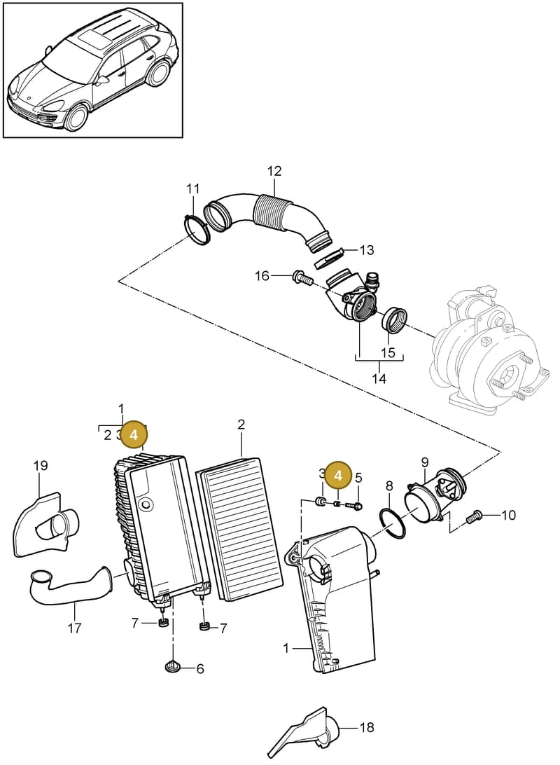 95511073400 — Porsche Cayenne (2010-2018) diagram p37106030, position 4
