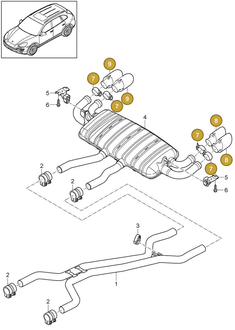 95511110850 — Porsche Cayenne (2010-2018) diagram p37202040, position 7+8+9