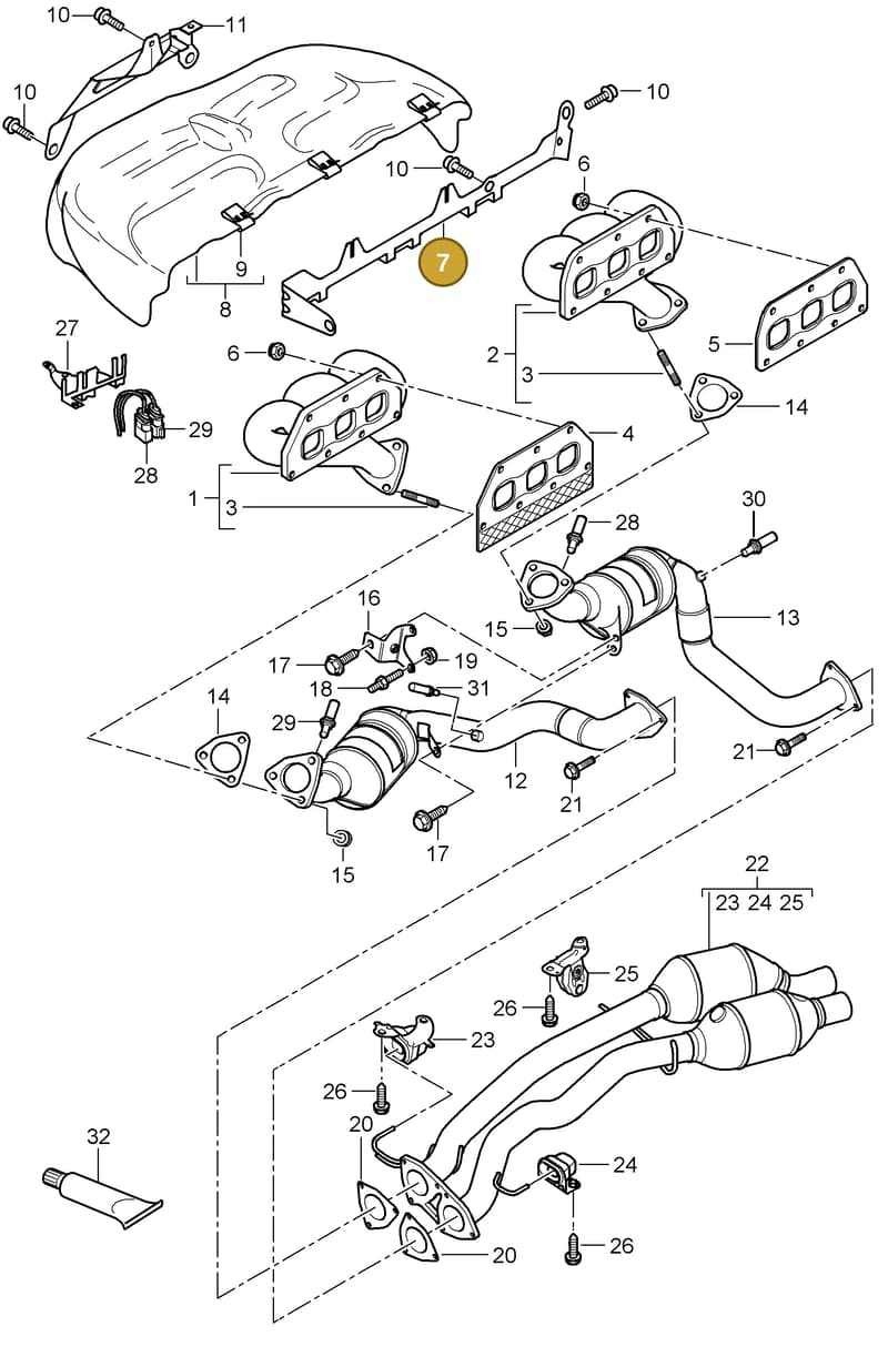 95511122810 — Porsche Cayenne (2007-2010) diagram p31202010, position 7