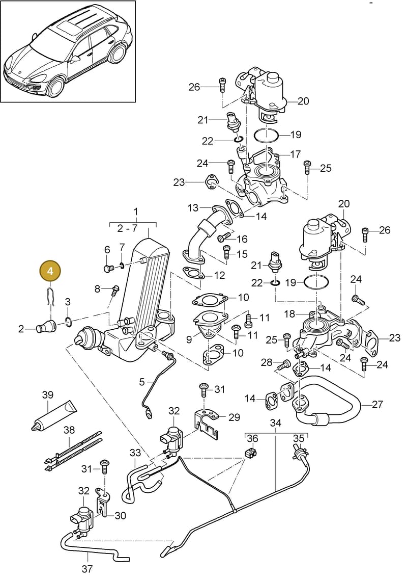 95511134200 — Porsche Cayenne (2010-2018) diagram p37108070, position 4