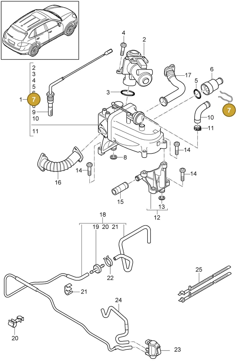 95511134200 — Porsche Cayenne (2010-2018) diagram p37108050, position 7