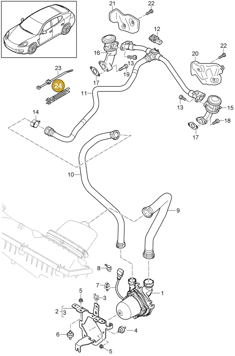 95511182000 — Porsche Panamera (2009-2016) diagram p35108010, position 24